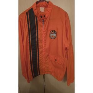 Vintage Husqvarna Orange Black Stripe Chainsaw Jacket Sz Lg
